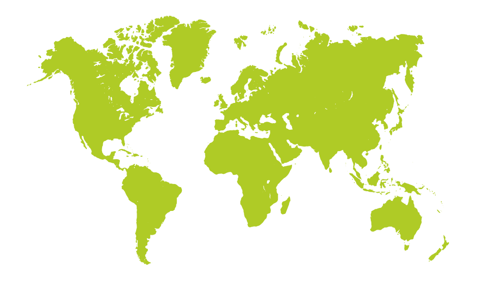 Graphic of a world map in green